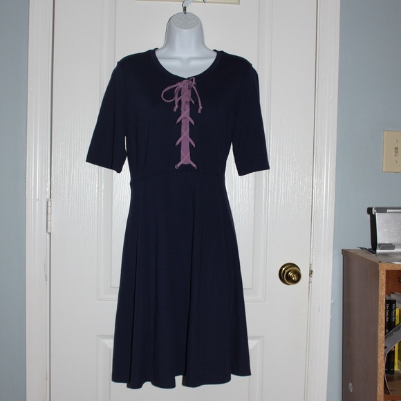 Brand New Anthropologie Navy Dress Women's Medium - Picture 2 of 7